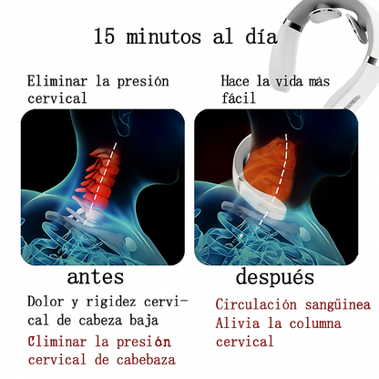 “Relájate en cualquier lugar con este masajeador portátil de cuello y hombros, compacto y fácil de llevar”